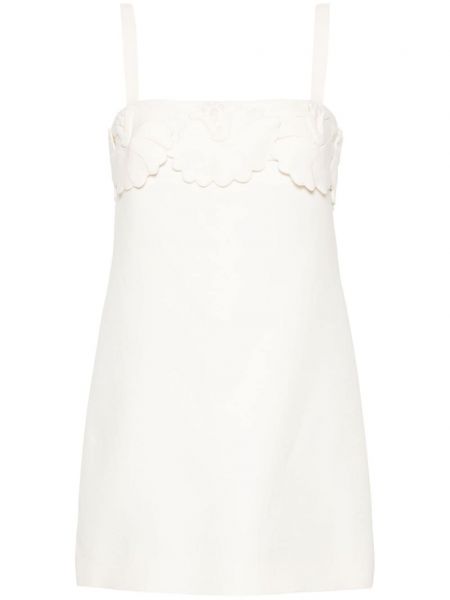 Mini haljina s cvjetnim printom od krep Valentino Garavani bijela