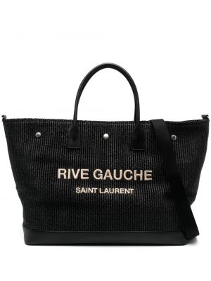 Плажна чанта бродирани Saint Laurent черно