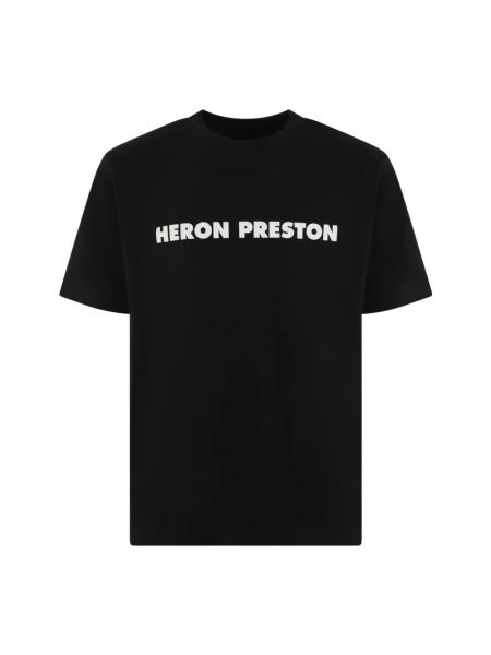 Koszulka bawełniana z nadrukiem Heron Preston czarna