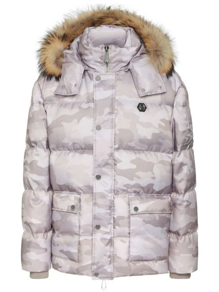 Quiltet jakke med print i camouflage Philipp Plein