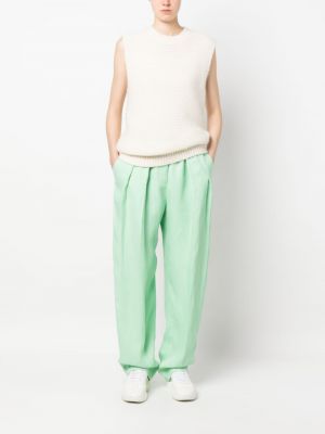 Plisované kalhoty relaxed fit Stella Mccartney zelené