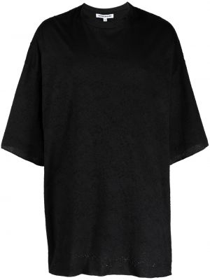 Bombažna obrabljena majica Jordanluca črna