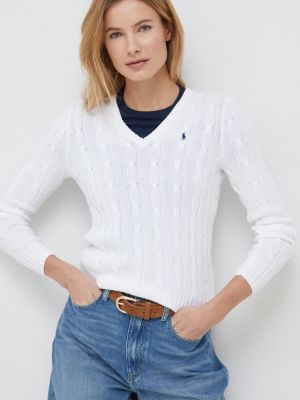 Білий бавовняний светр Polo Ralph Lauren