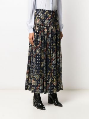 Květinové dlouhá sukně s potiskem Chloé modré