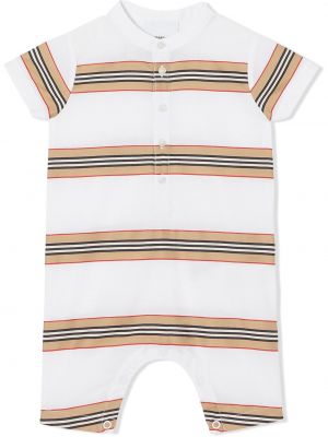 Knappen opp jumpsuit for jenter Burberry Kids hvit