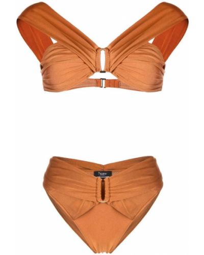 Bikini z zaponko Noire Swimwear oranžna