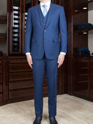 Шерстяной костюм Stefano Ricci синий