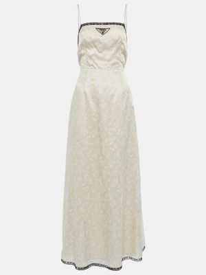 Φλοράλ μίντι φόρεμα με δαντέλα Prada