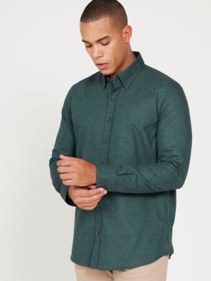 Βαμβακερό πουκάμισο με κουμπιά σε στενή γραμμή Altinyildiz Classics πράσινο