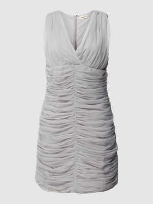 Кружевное вечернее платье с бисером с v-образным вырезом Lace And Beads серое