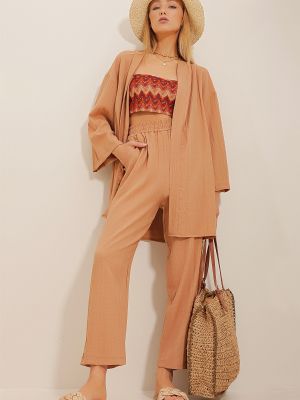 Kalhoty s šálovým límcem Trend Alaçatı Stili