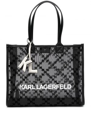 Borsa shopper con stampa Karl Lagerfeld