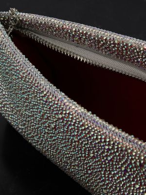 Велурени чанта тип „портмоне“ с кристали Christian Louboutin виолетово