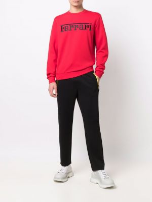 Sweatshirt mit stickerei Ferrari rot