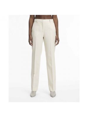 Pantalones rectos slim fit Calvin Klein blanco