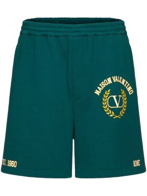 Pantaloni scurți din bumbac Valentino verde