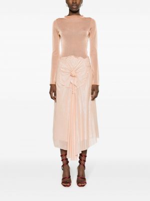 Robe mi-longue avec applique asymétrique Victoria Beckham rose