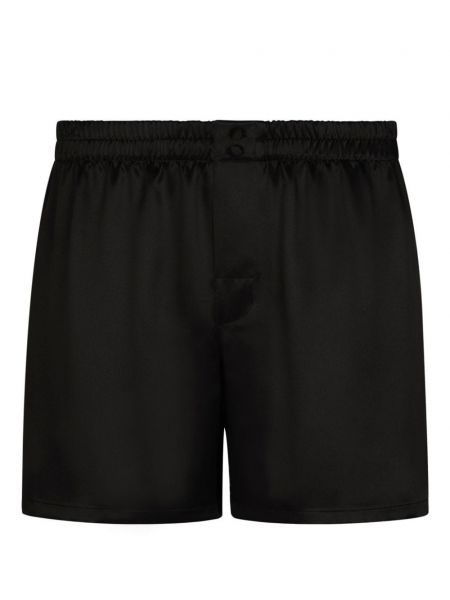 Svilene satenaste kratke hlače Dolce & Gabbana črna