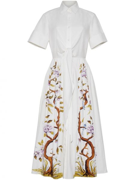 Sukienka midi z nadrukiem Adam Lippes biała
