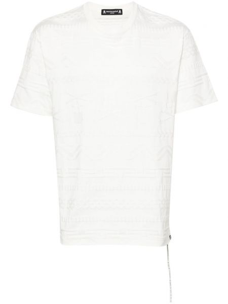 Koszulka bawełniana żakardowa Mastermind Japan biała
