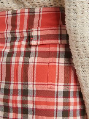 Kockovaná bavlnená minisukňa Acne Studios hnedá