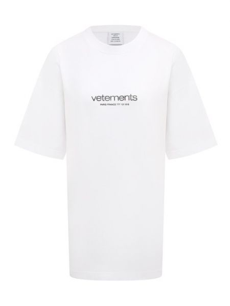 Хлопковая футболка Vetements белая