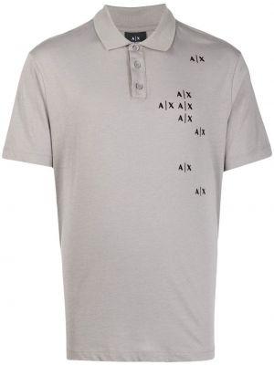 Poloskjorte med print Armani Exchange grå