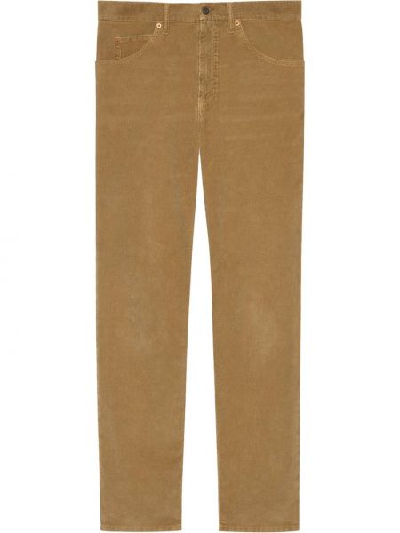 Pantalones de pana con bolsillos Gucci marrón