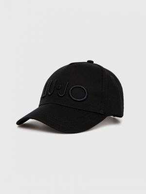Памучна шапка с козирки с апликация Liu Jo черно