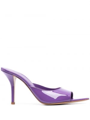 Papuci tip mules din piele Giaborghini violet