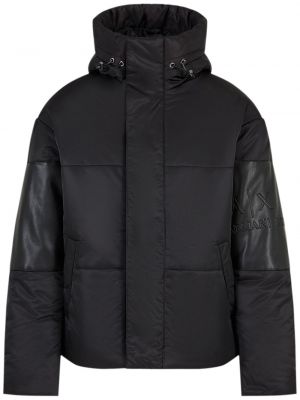 Páperová bunda s kapucňou Armani Exchange čierna