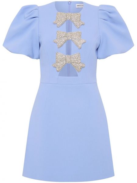 Koktel haljina s mašnom Rebecca Vallance plava