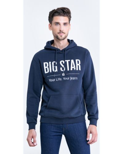 Hanorac cu glugă tricotate cu stele Big Star albastru