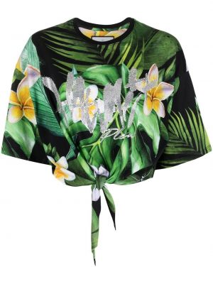 Majica s cvetličnim vzorcem s potiskom Philipp Plein zelena