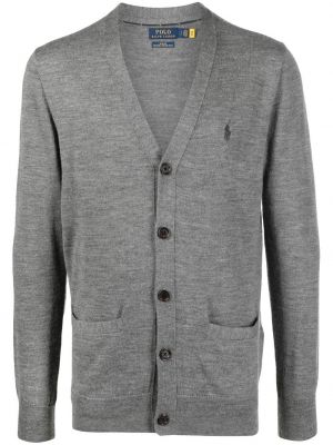 Woll strickjacke mit v-ausschnitt Polo Ralph Lauren grau