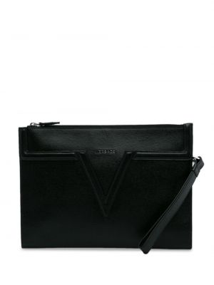 Kožená listová kabelka Versace Pre-owned