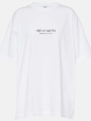 Camiseta de manga larga de algodón de tela jersey Vetements blanco