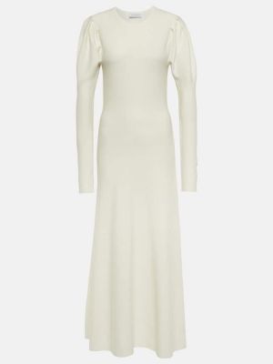 Кашмирена вълнена миди рокля Gabriela Hearst бяло