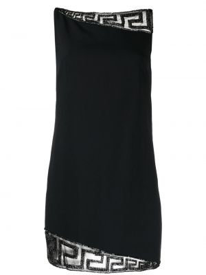Коктейлна рокля от креп Versace черно