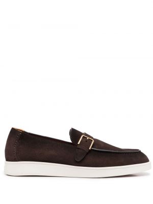 Ruskind loafers med spenne Santoni brun