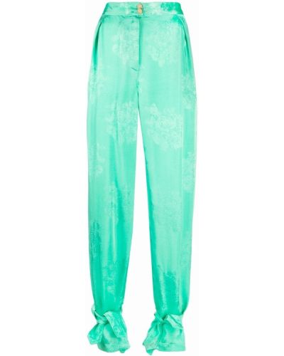 Pantalones con bordado de flores Pinko verde