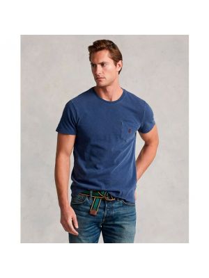 Camiseta de algodón manga corta Polo Denim Ralph Lauren azul