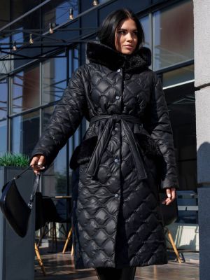 Утеплене нейлонове пальто Jadone Fashion чорне