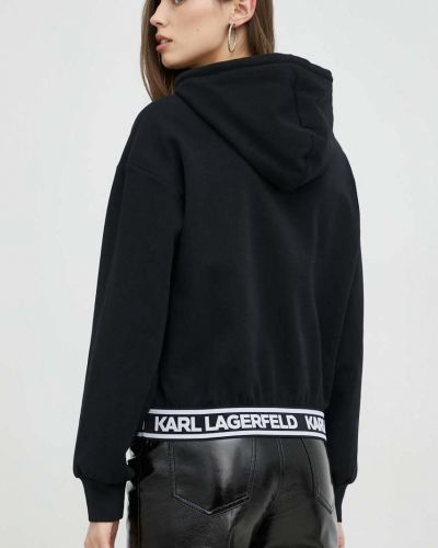 Mikina s kapucí Karl Lagerfeld černá