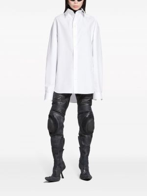 Medvilninė marškiniai oversize Balenciaga balta
