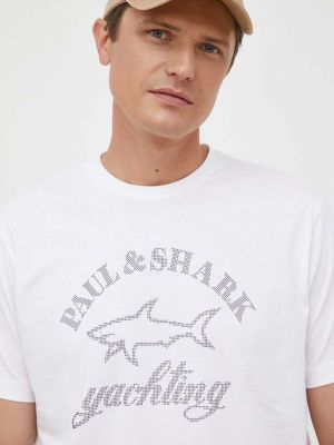 Pamut póló Paul&shark fehér
