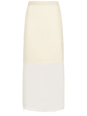 Šifono midi sijonas iš viskozės Sportmax smėlinė