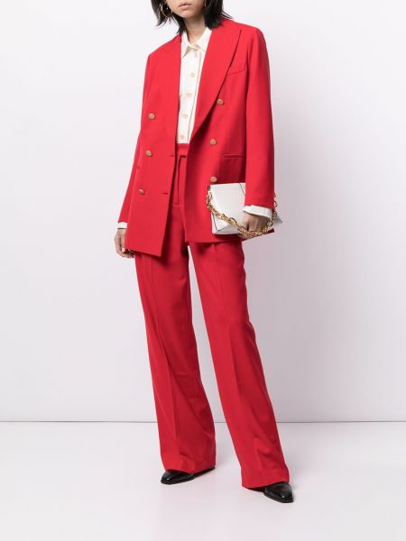 Plisseeritud sirged püksid Lorena Antoniazzi punane