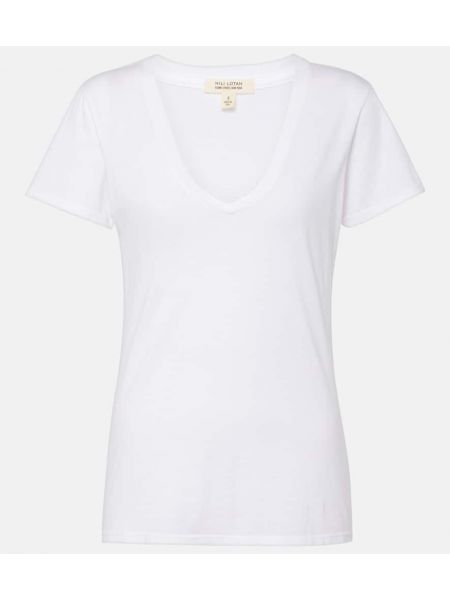 Βαμβακερή μπλούζα από ζέρσεϋ Nili Lotan λευκό