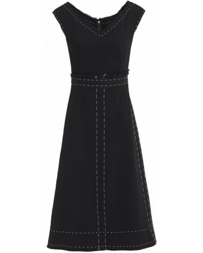 Вовняне розкльошене плаття міді розкльошене Dolce & Gabbana, чорне